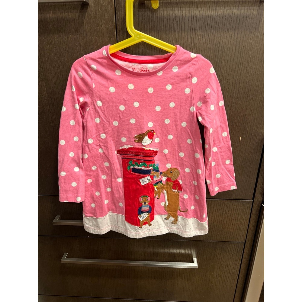 Mini Boden Festive Scene Appliqué Tunic girls‎ 5-6